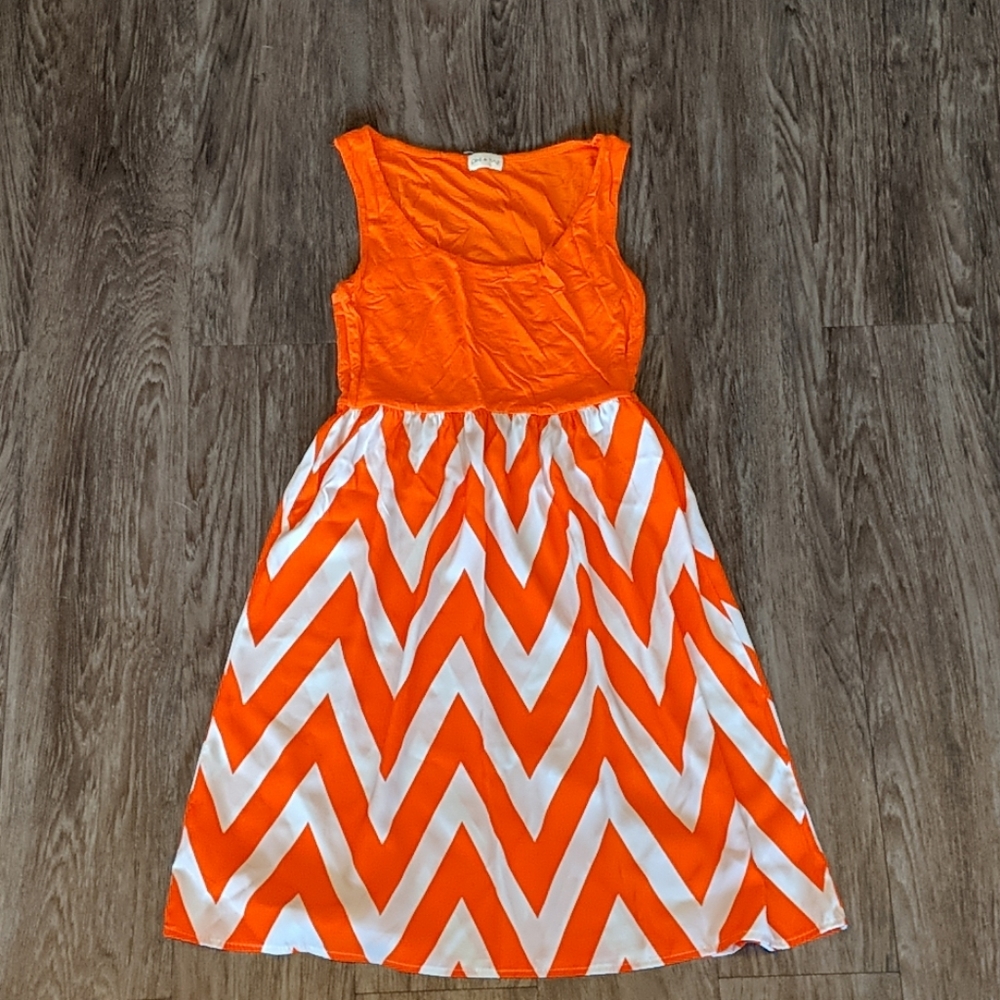 Orange & White Game Day dress